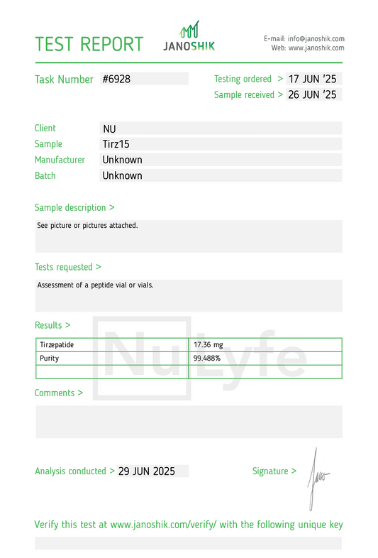 TZ 15mg (Dual GLP-1 & GIP Agonist)